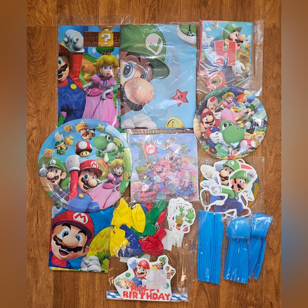 New! Super Mario Birthday Party Set
